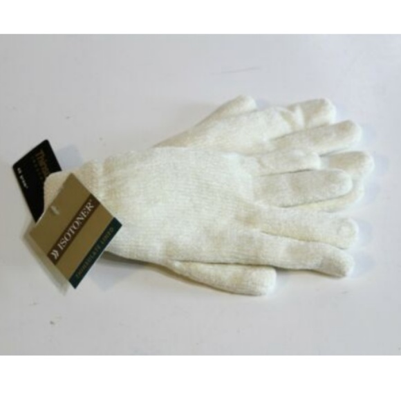 Isotoner Gloves Ivory Knit Fleece Lined One Size - Picture 2 of 3